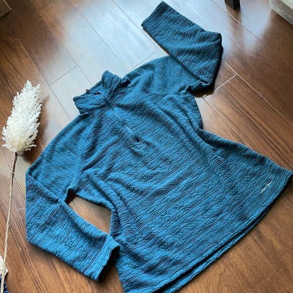 Eddie Bauer | Teal Quarter Zip Pullover Sweater, size M - Picture 3 of 16